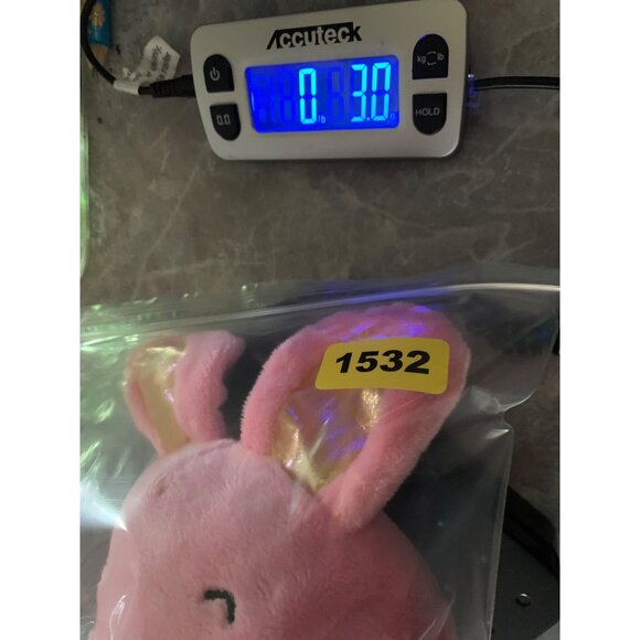 Made for Walgreen 7 inch Reversible Bunny Plush Animal Pink with Hearts, Green W - Picture 12 of 12